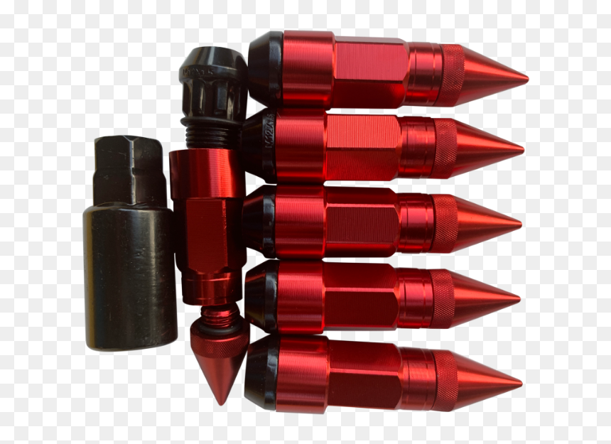 Red Spike Style Lug Nuts - M12 X 1.25 Spiked Lug Nuts, HD Png Download - bullet style png