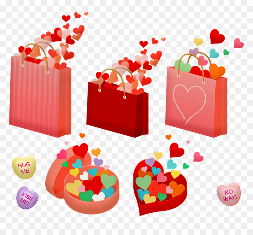 Valentine"s Hearts, Bag Of Hearts - Bag Of Hearts Png, Transparent Png - flying hearts png