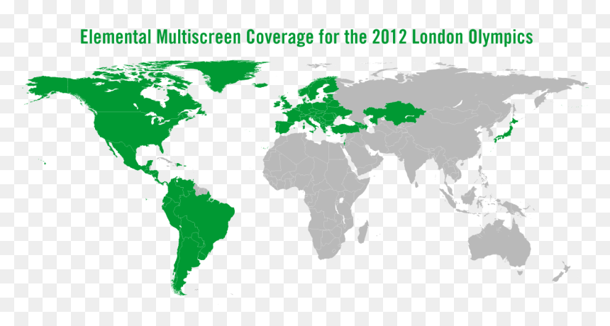 Elemental Olympics Coverage Map - Blank World Map 1985, HD Png Download - earth elemental png