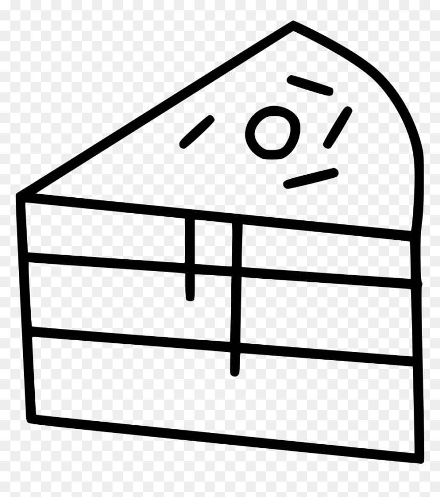 Cake Dessert Slice Pie Sweet Cranberry Svg Png Icon - Line Art, Transparent Png - slice of pie png