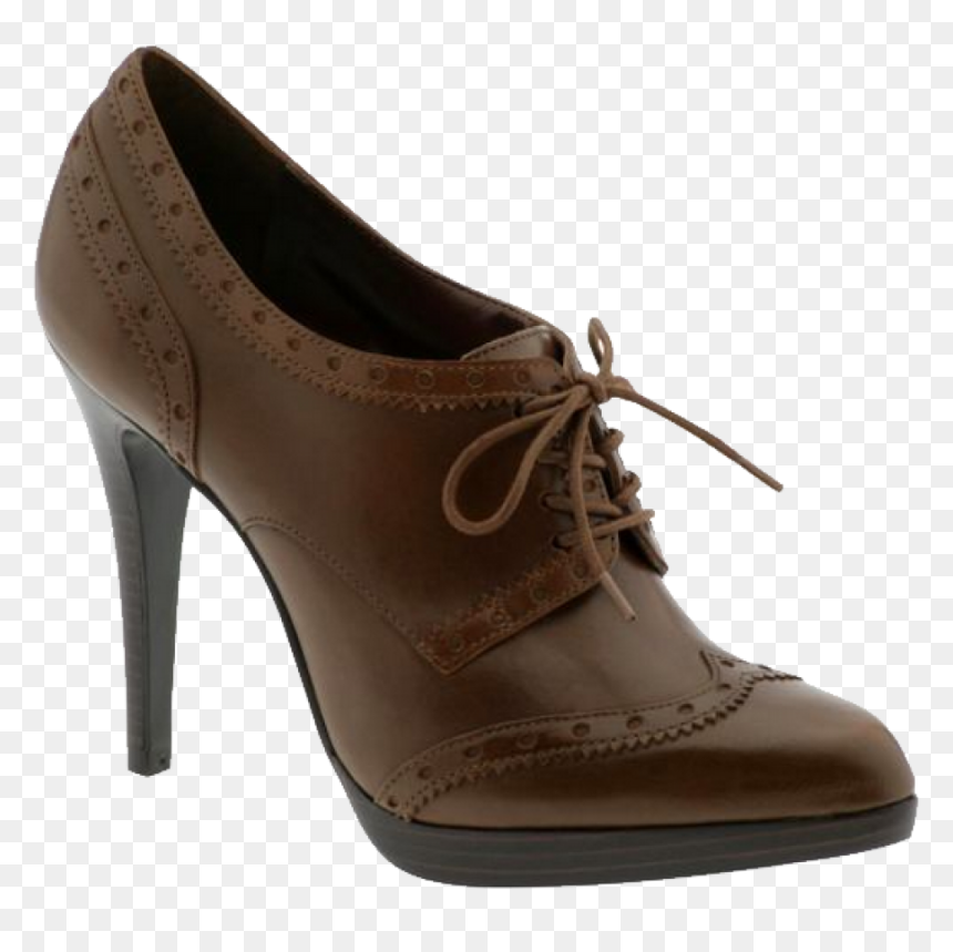 Chocolate Women Shoe Png Image - Oxford Shoes, Transparent Png - dress shoes png