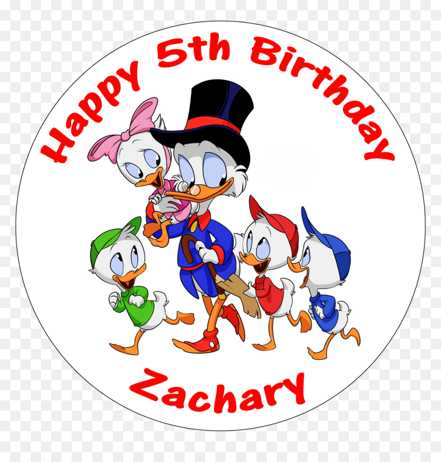 Duck Tales Cartoon Personalised Cake Topper Birthday - Duck Tales Cartoons, HD Png Download - sheriff callie characters png