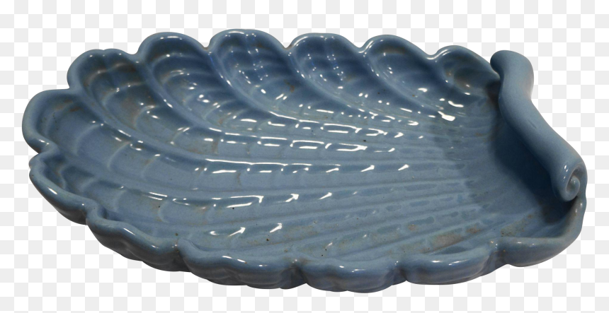 Abingdon Pottery Periwinkle Ocean Blue Shell Dish Large - Sculpture, HD Png Download - pottery png