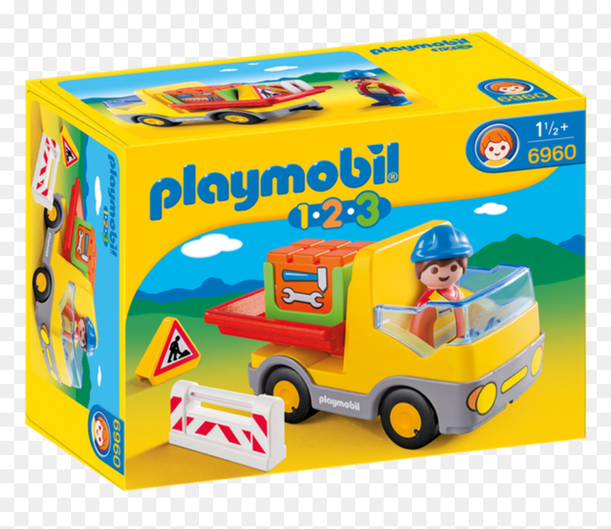 Playmobil 1 2 3 Construction Truck - 4008789069603, HD Png Download - construction truck png