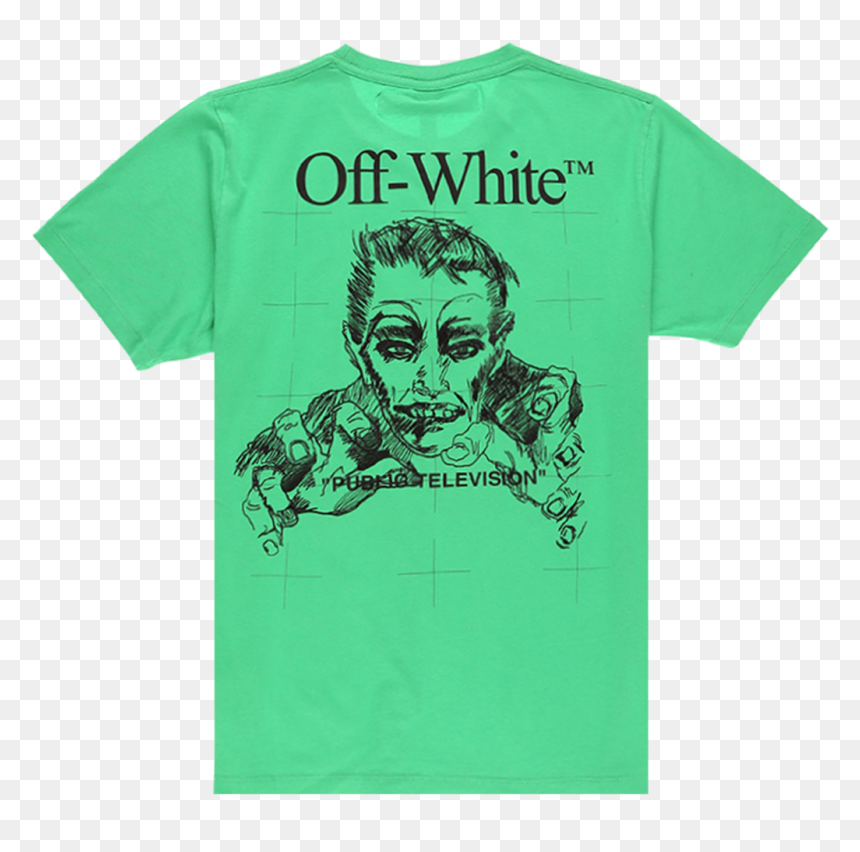 Off White Mirko Artist Slim T Shirt - Off White Public Television T Shirt, HD Png Download - green m&m png