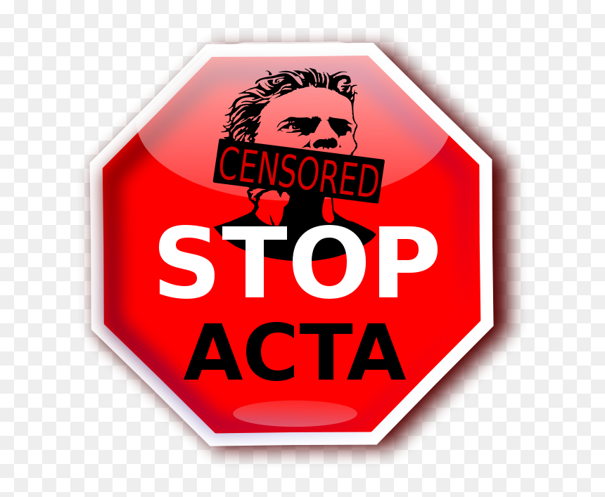 Stop Acta - Stop Sign Clip Art, HD Png Download - censored sign png