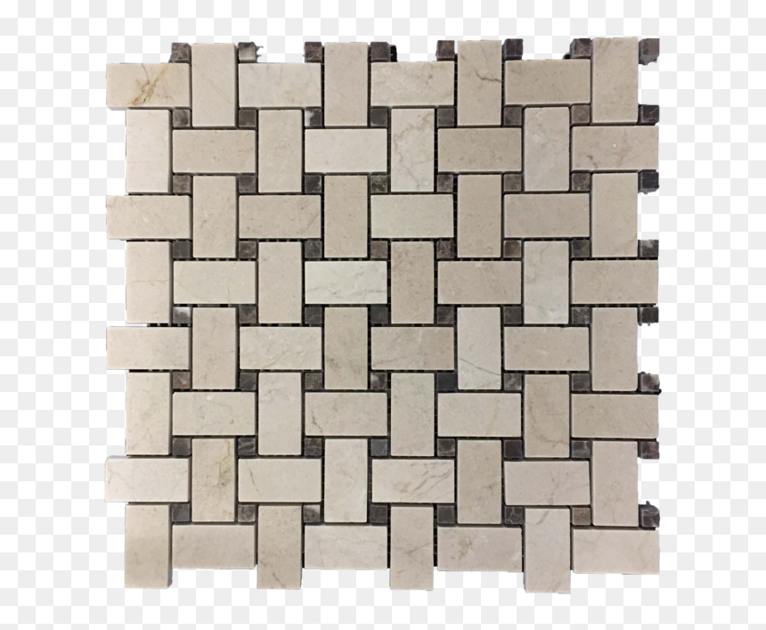 Crema Marfil Basketweave With 3/8 - Basketweave Tiles, HD Png Download - tile.png