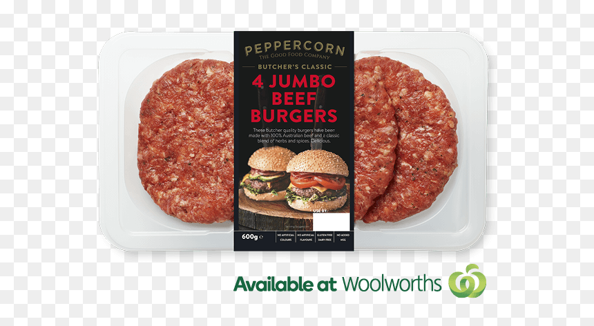 Woolworths Burgers, HD Png Download - beef patty png