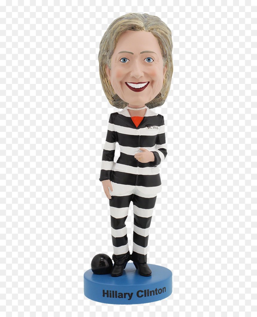 Hillary Clinton Striped Prison Pantsuit Bobblehead - Hillary Bobblehead, HD Png Download - hillary clinton full body png