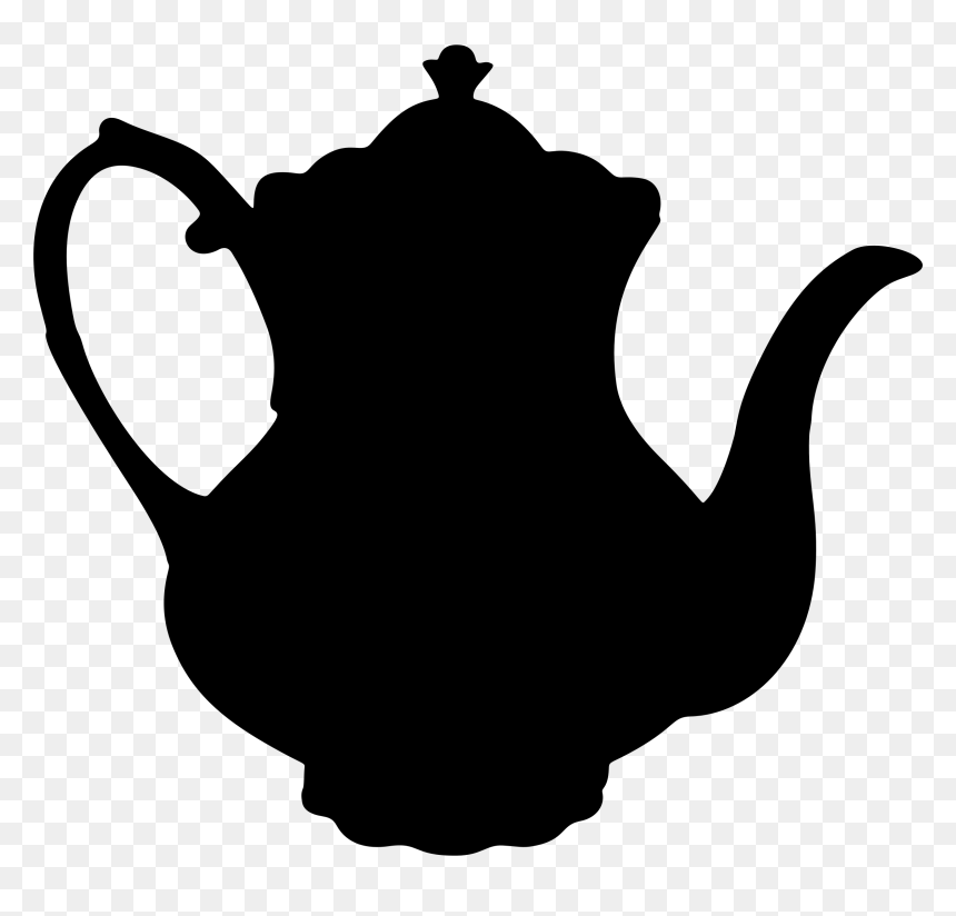 Teapot Teacup Silhouette - Teapot Silhouette, HD Png Download - black tea png
