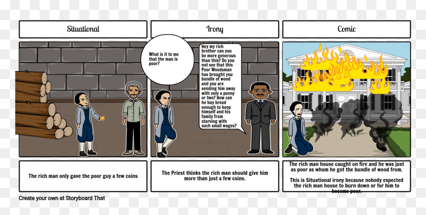 Comics The Poor Man And The Priest, HD Png Download - rich man png