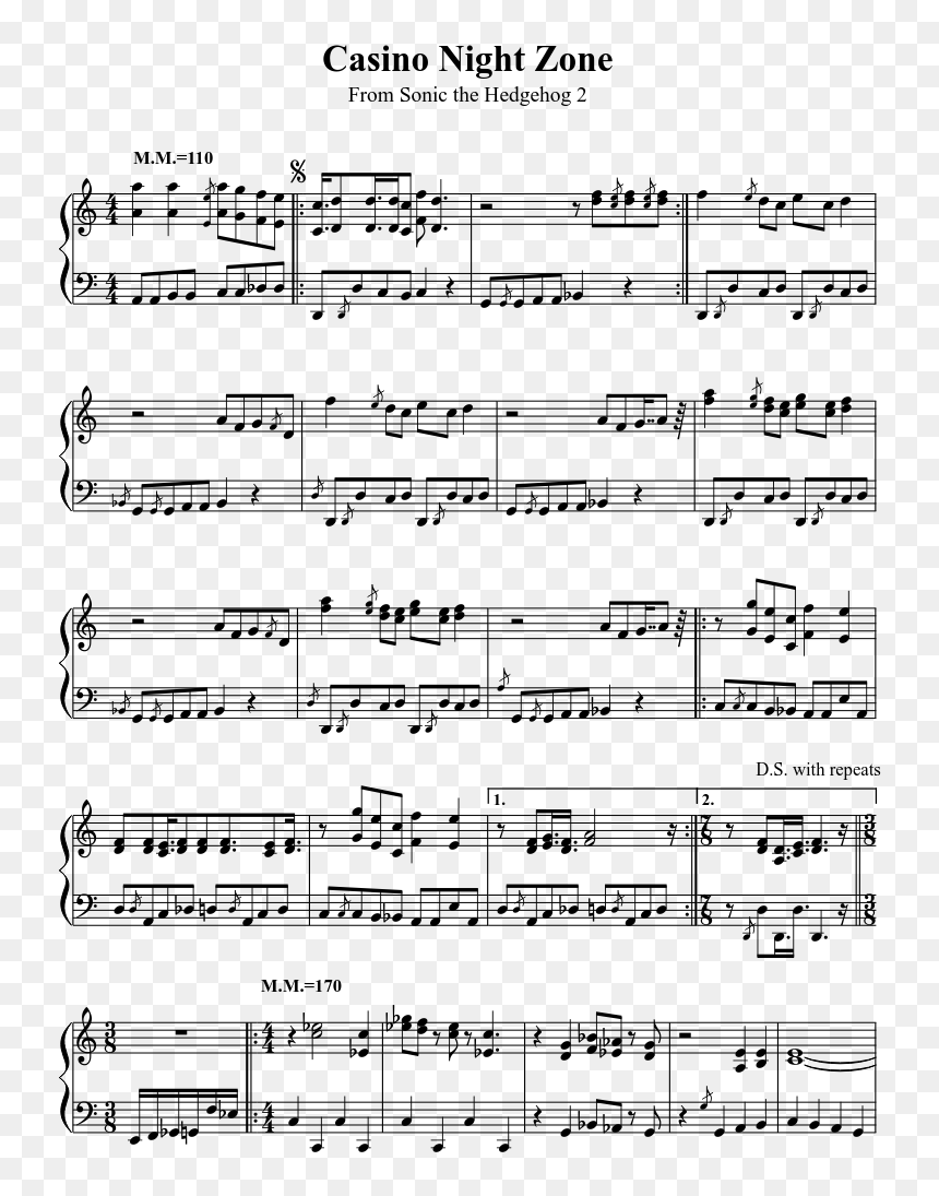 Everything Is Awesome Piano Sheet Music, HD Png Download - casino night png
