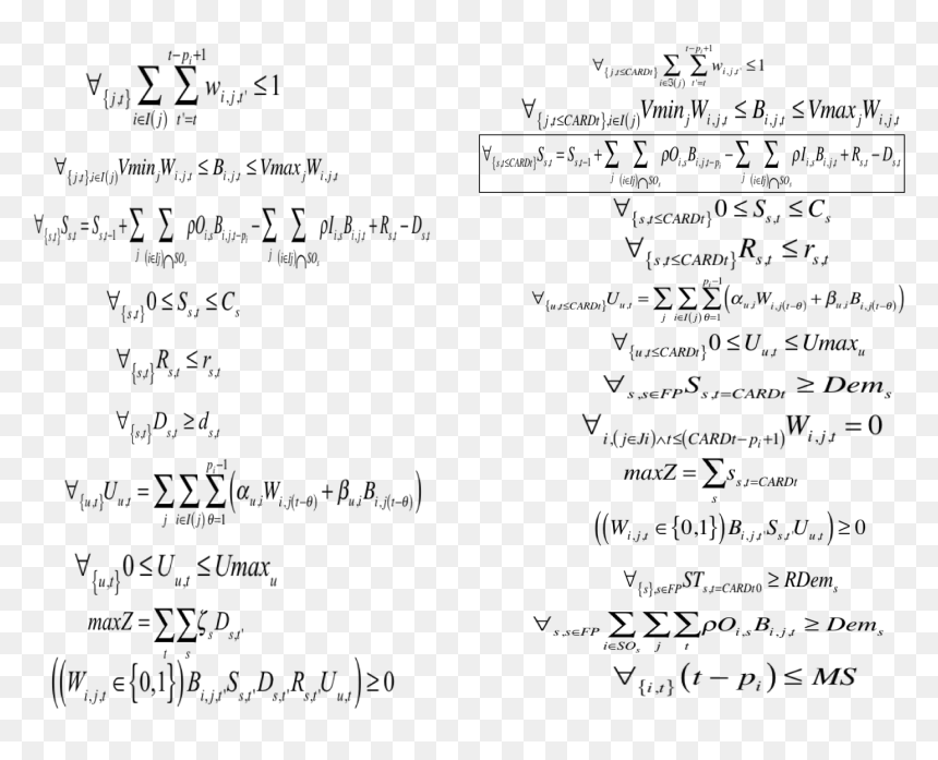 Modelo Presentado Para Minimización Del Makespan Usando - Handwriting, HD Png Download - matematicas png
