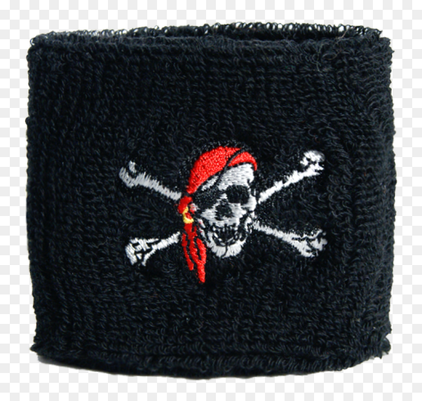 Pirate With Bandana Wristband / Sweatband, 2 Pcs - Woolen, HD Png Download - pirate bandana png