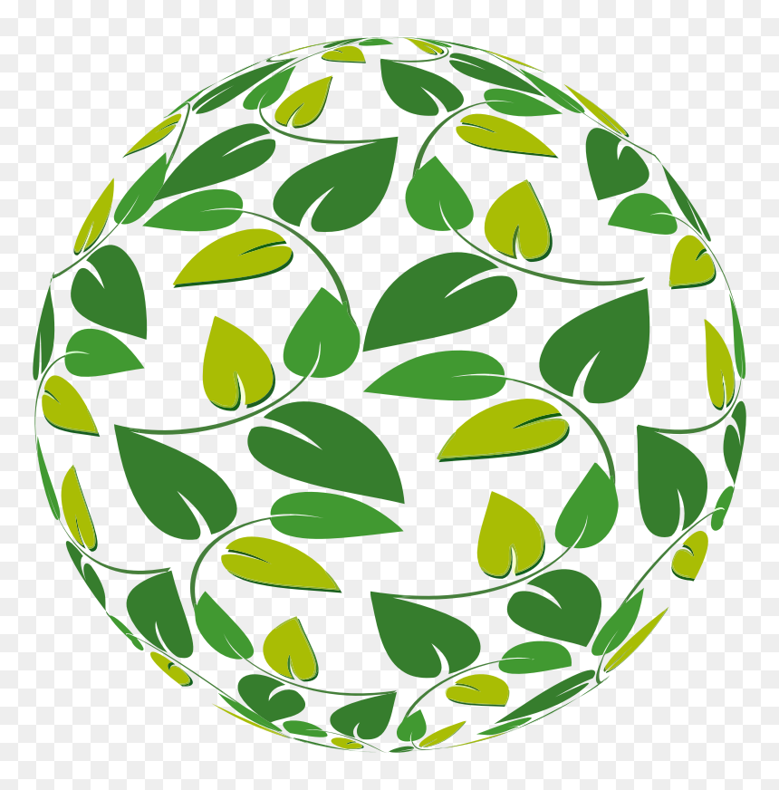 Leafy Sphere - Leaf Aesthetic Clipart Png, Transparent Png - leafy face png