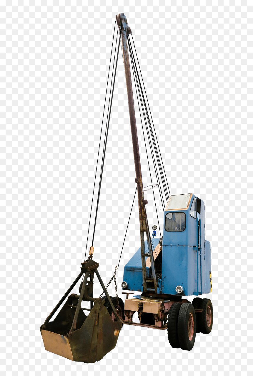 Crane Blue - Portable Network Graphics, HD Png Download - construction crane png
