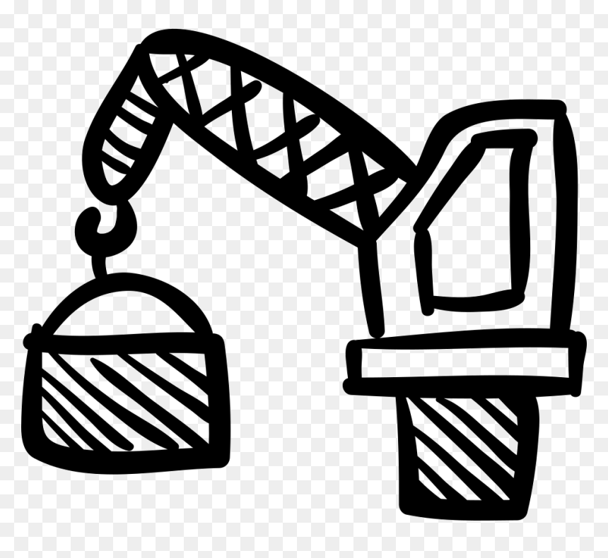 Construction Crane Hand Drawn Tool, HD Png Download - construction crane png