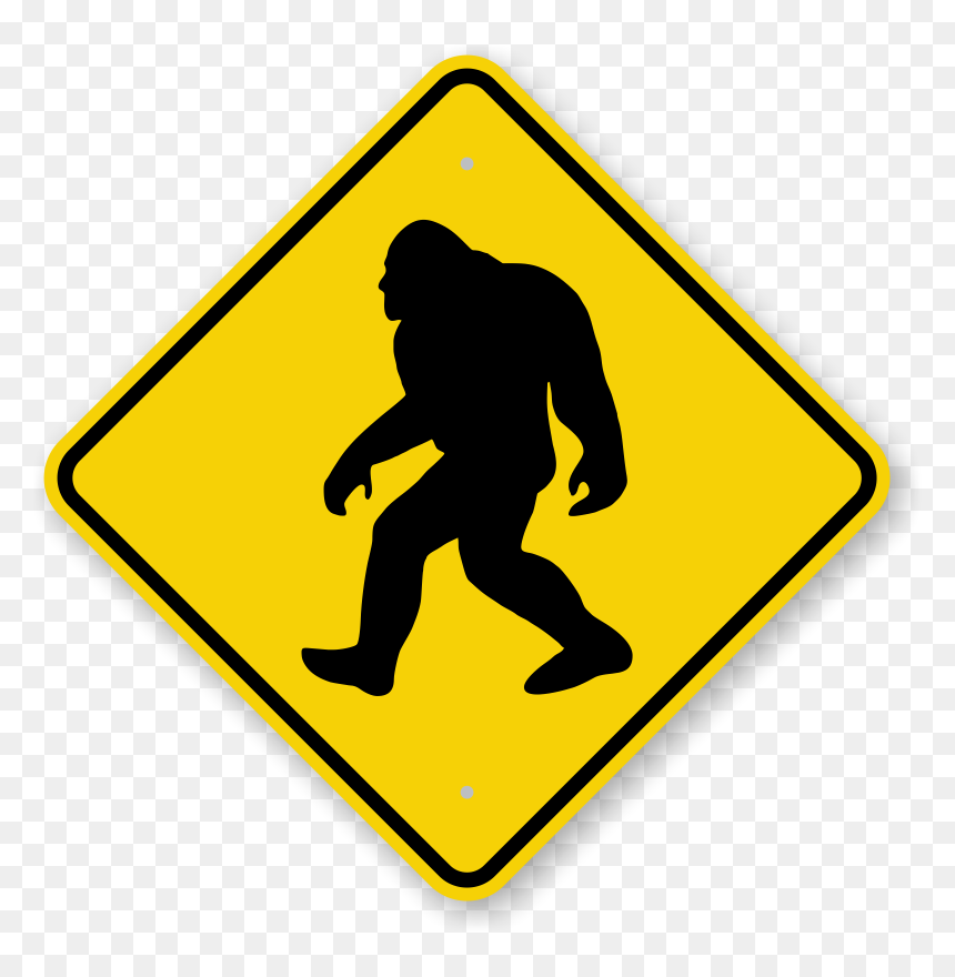 Pedestrian Crossing Sign Clip Art, HD Png Download - big foot png