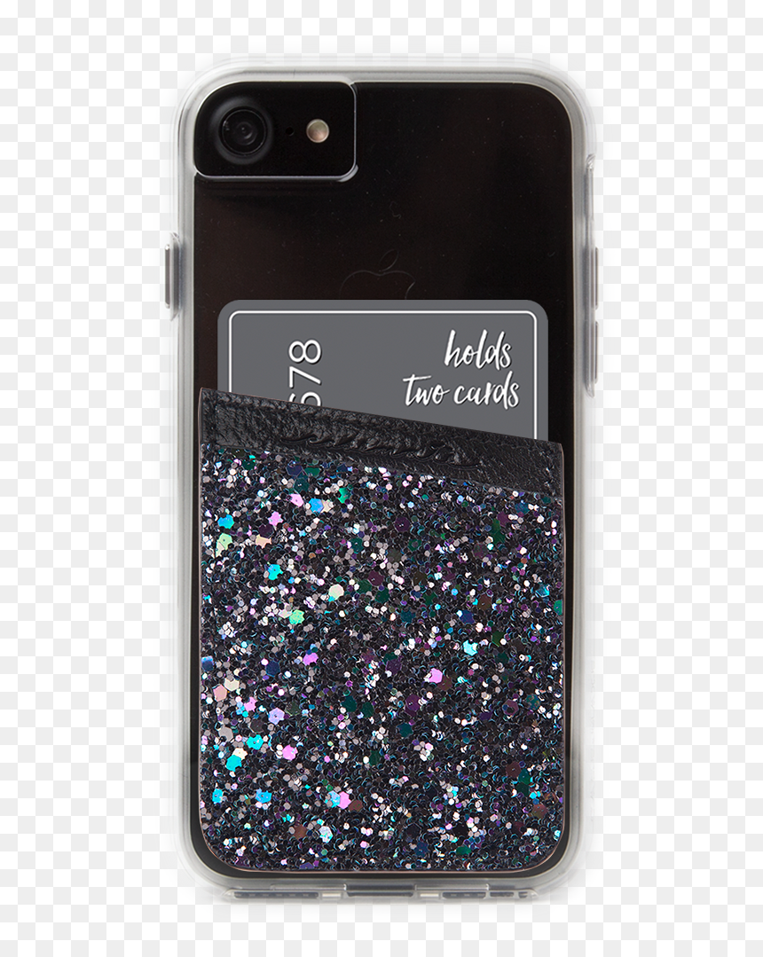 Cute Phone Cases With Card Holder, HD Png Download - black glitter png