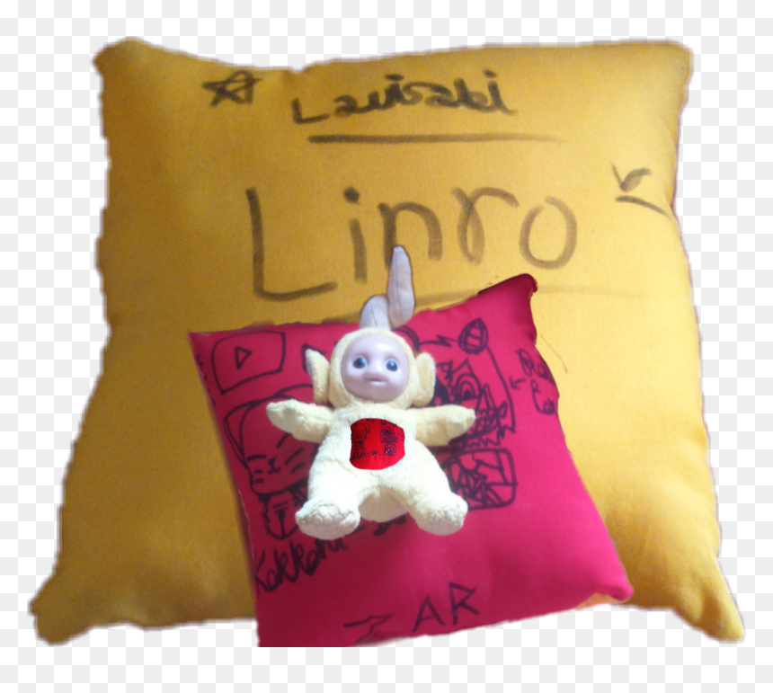 #almohada Adento De Un Teletubbie Sentado Encima De - Cushion, HD Png Download - almohada png