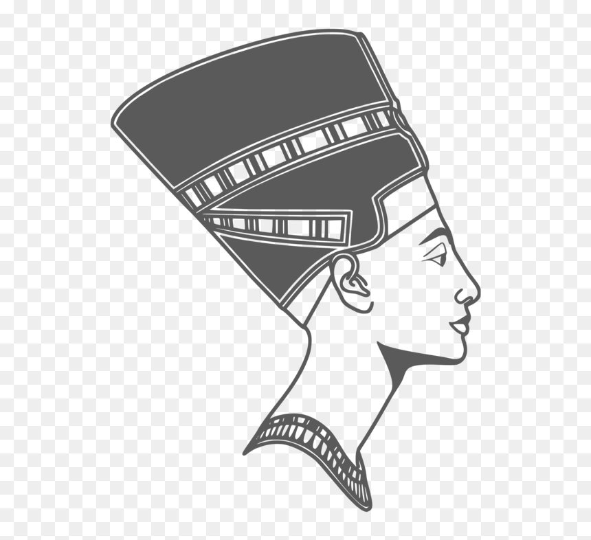 Line Art,head,neck - Queen Nefertiti Clipart, HD Png Download - papyrus head png