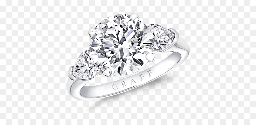 A Graff Round Brilliant Cut Diamond Promise Engagement - Graff Round Diamond Ring, HD Png Download - ring girl png