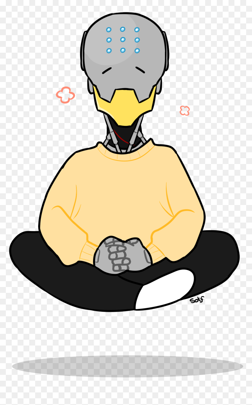 Transparent Zenyatta Png - Sitting, Png Download - overwatch zenyatta png