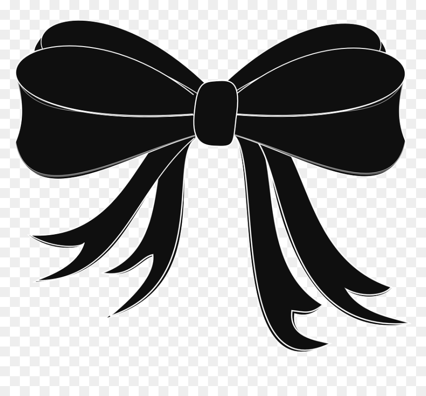Black Bow Clip Art, HD Png Download - black ribbon png