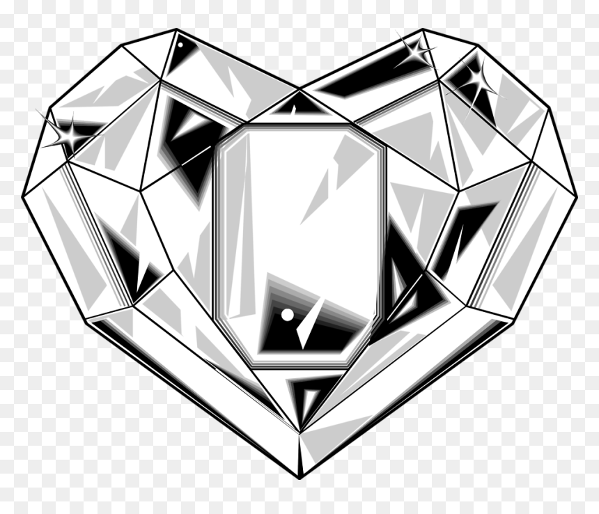 Crystals Black And White, HD Png Download - diamond shape png