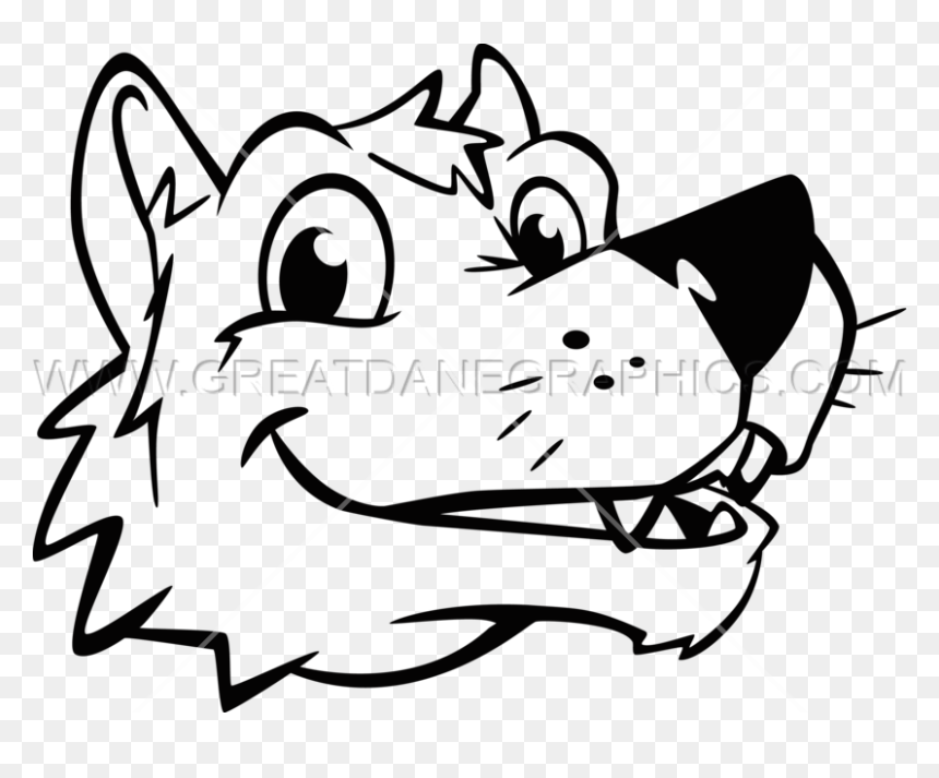 Art Wolf Smiling, HD Png Download - wolf head png