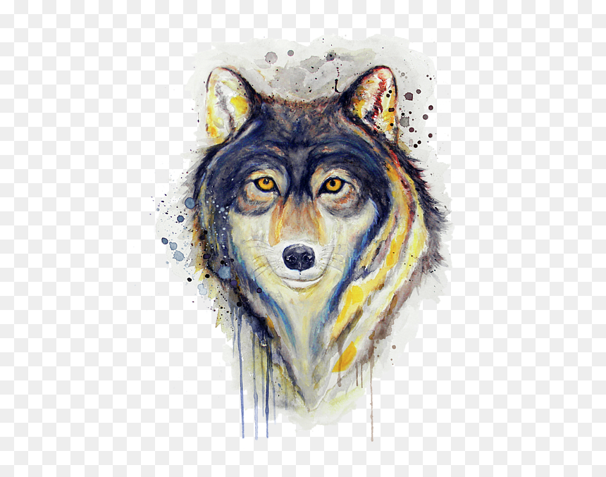 Wolf Art Black And White, HD Png Download - wolf head png