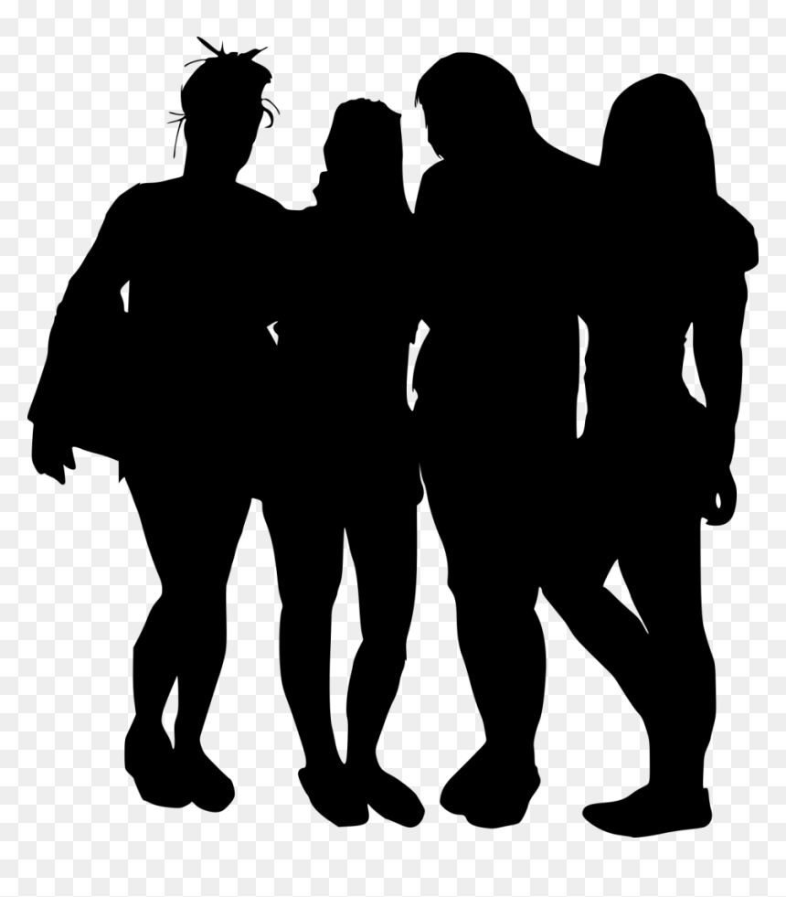 Group Of Girls Silhouette Transparent Background, HD Png Download - group of people png
