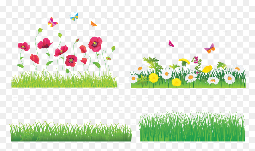 Flowers And Grass Png, Transparent Png - grass flower png
