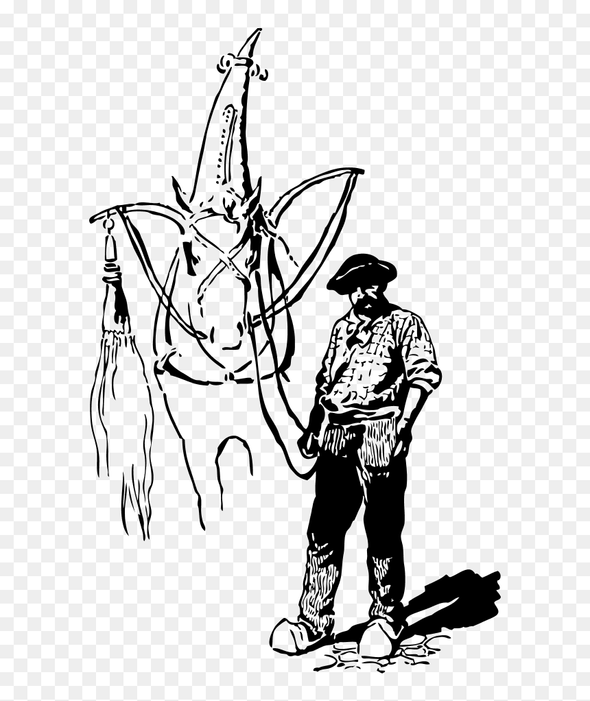 Imagem Em Preto E Branco De Homem Em Cavalo, HD Png Download - lord vinayaka png