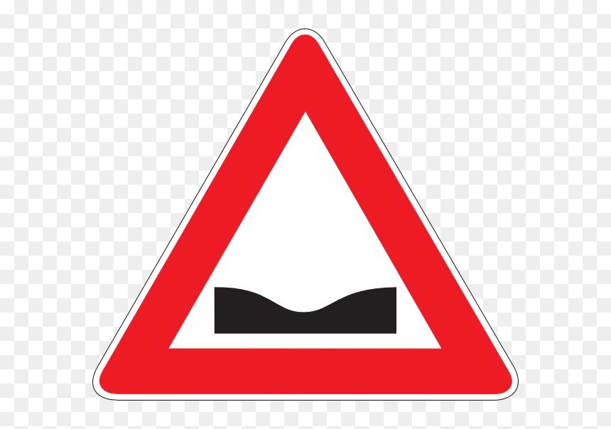 Road Signs Uneven Road, HD Png Download - pothole png