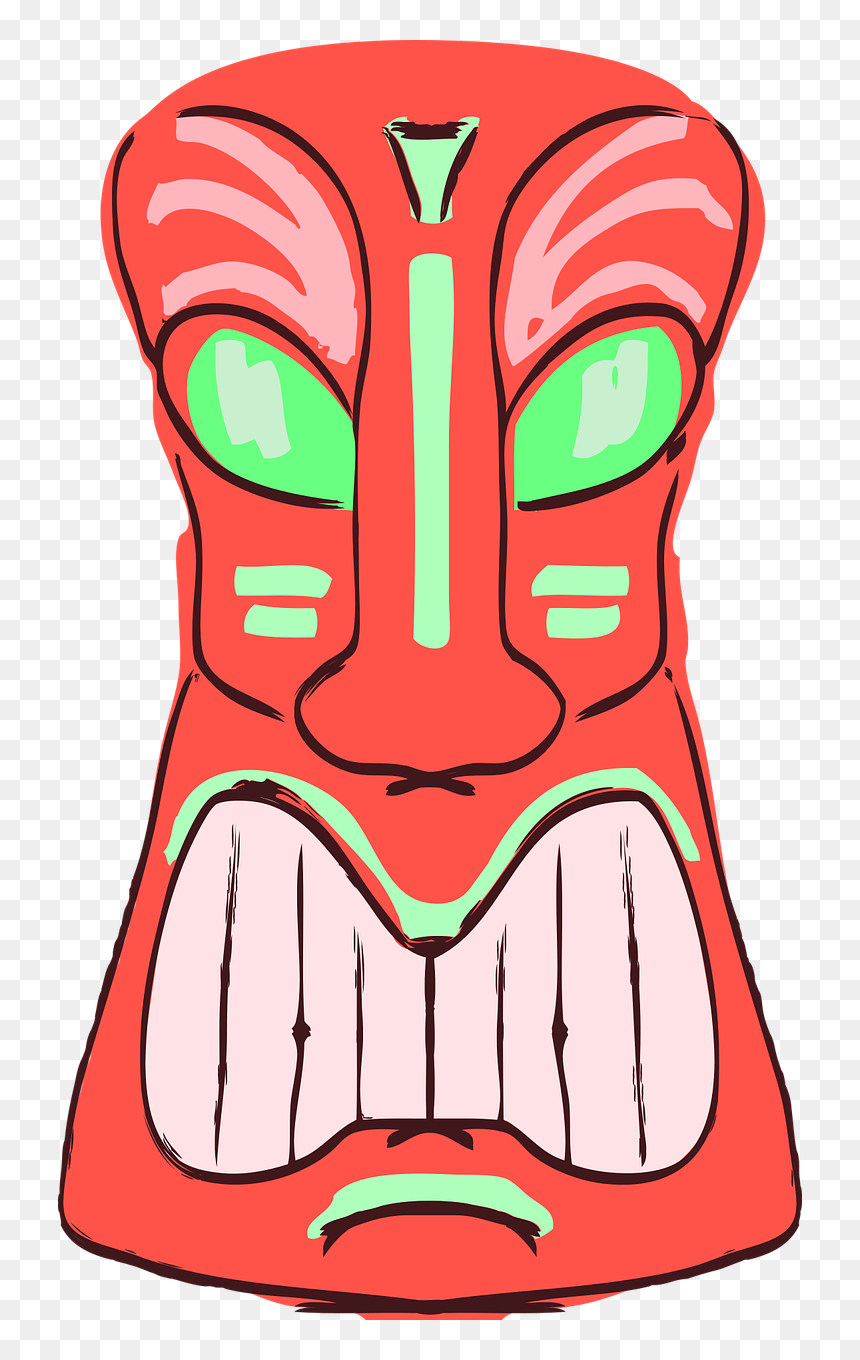 Transparent Luau Clip Art - Tiki Png, Png Download - tiki head png