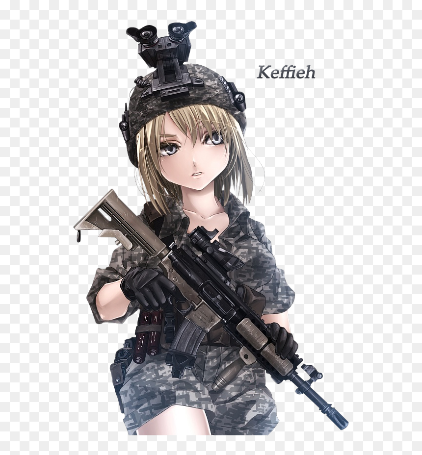 Clip Art Desenho De Armas - Army Anime Girl Png, Transparent Png - armas png