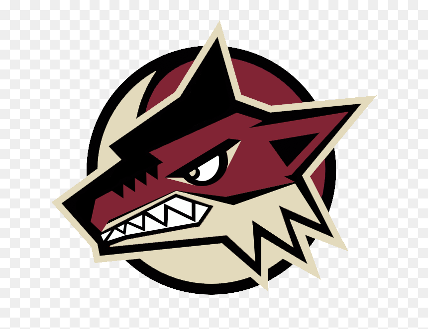 Phoenix Coyotes Nlack Logo, HD Png Download - coyotes logo png