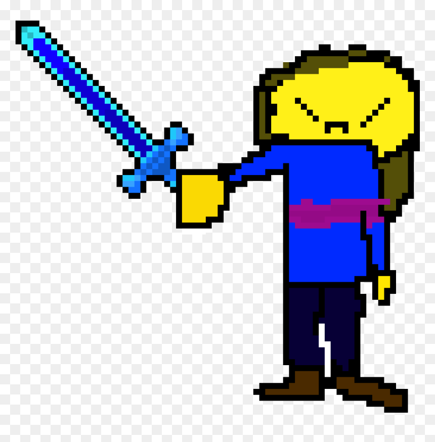 Frisk Has A Sword From Minecraft - Cartoon, HD Png Download - minecraft shovel png