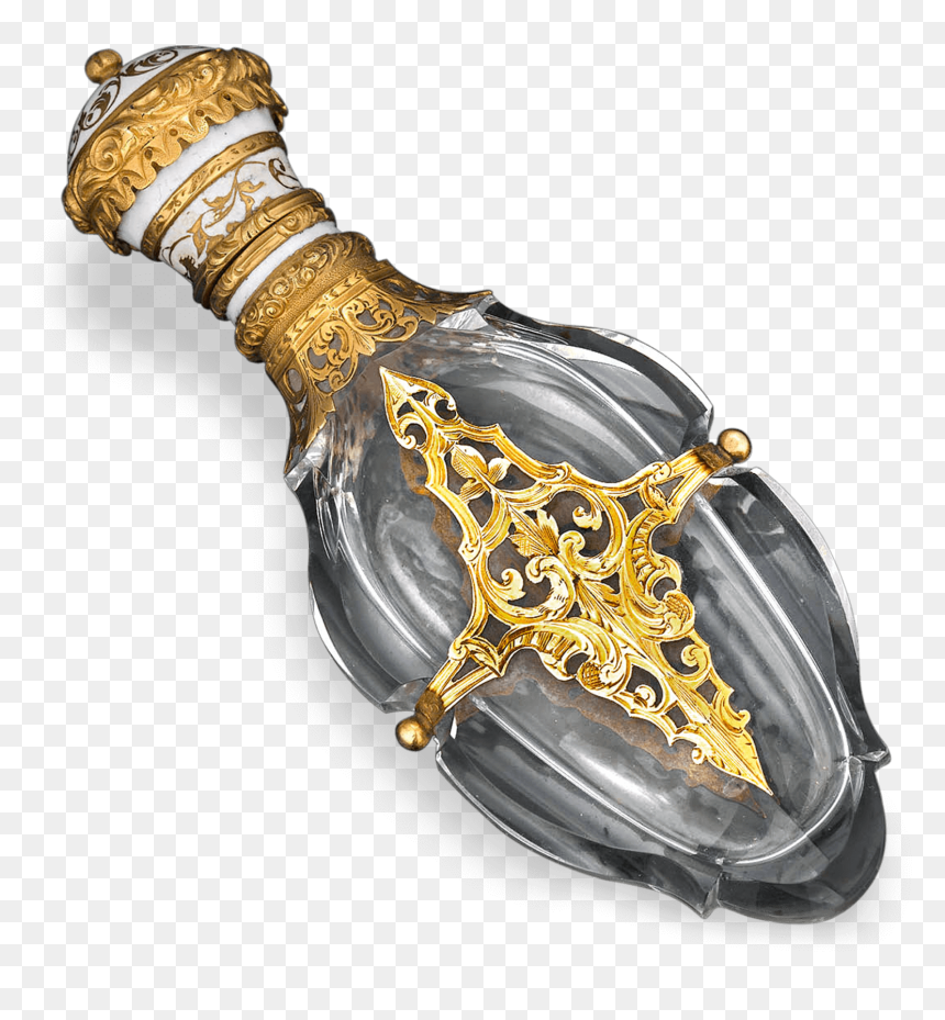 Cut Glass And Gold Perfume Vial - Antique Perfume Vial, HD Png Download - enchanted diamond sword png