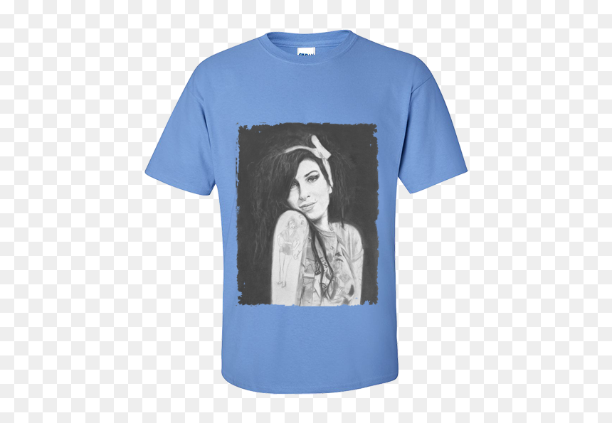 Gildan Stone Blue Shirt, HD Png Download - amy winehouse png
