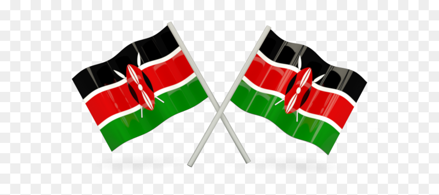 Two Wavy Flags - Transparent Kenyan Flag Png, Png Download - kenya flag png