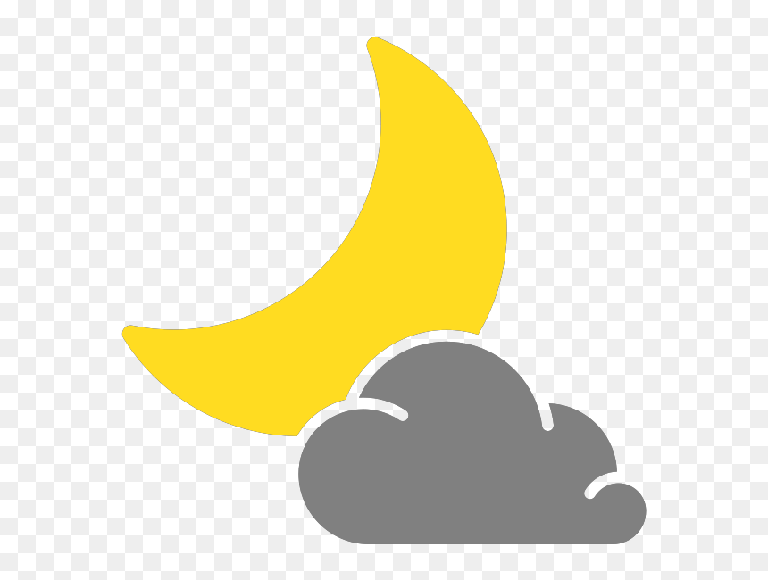 Simple Weather Icons Cloudy Night - Cloudy Night Weather Symbol, HD Png Download - weather icons png transparent