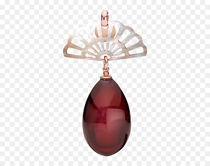 Breeze Pendant In Cherry Amber And Mother Of Pearl - Crystal, HD Png Download - pink pearl png