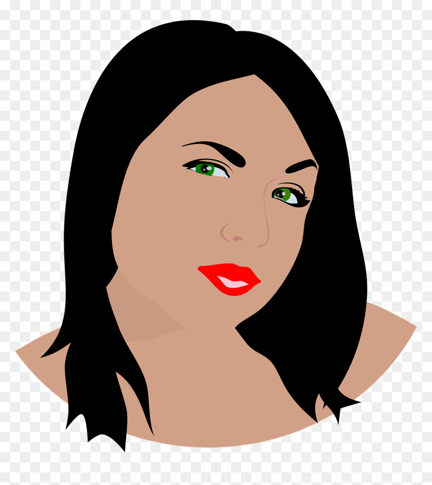 Green Eye Woman Svg Clip Arts - Lady Face Clipart Png, Transparent Png - woman .png