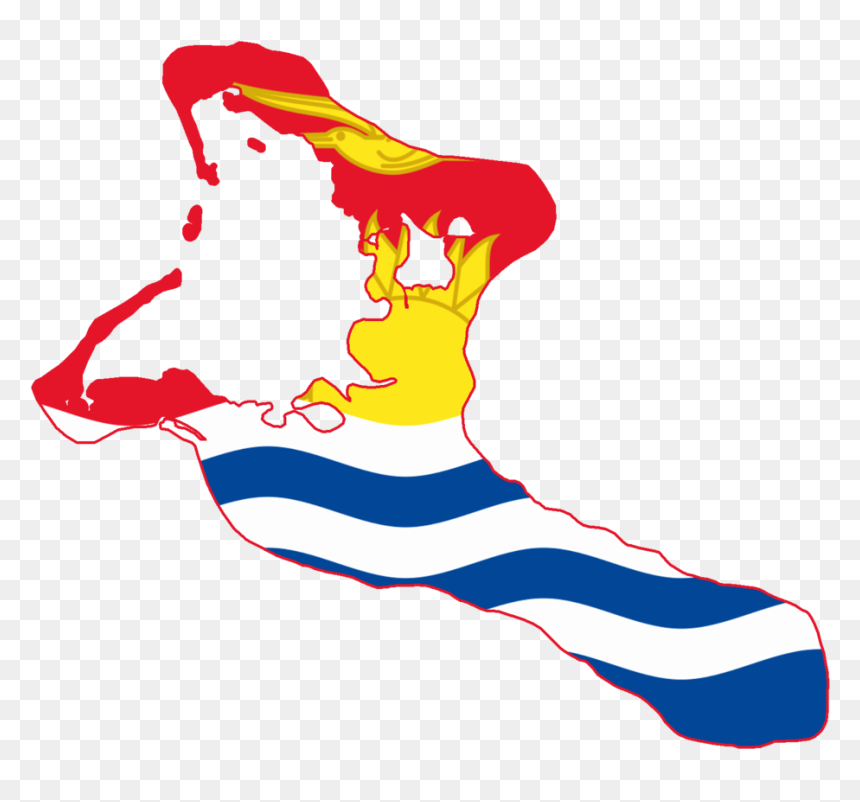 Alternative Countries Wiki - Kiritimati Map Of Kiribati With Flag, HD Png Download - laos flag png