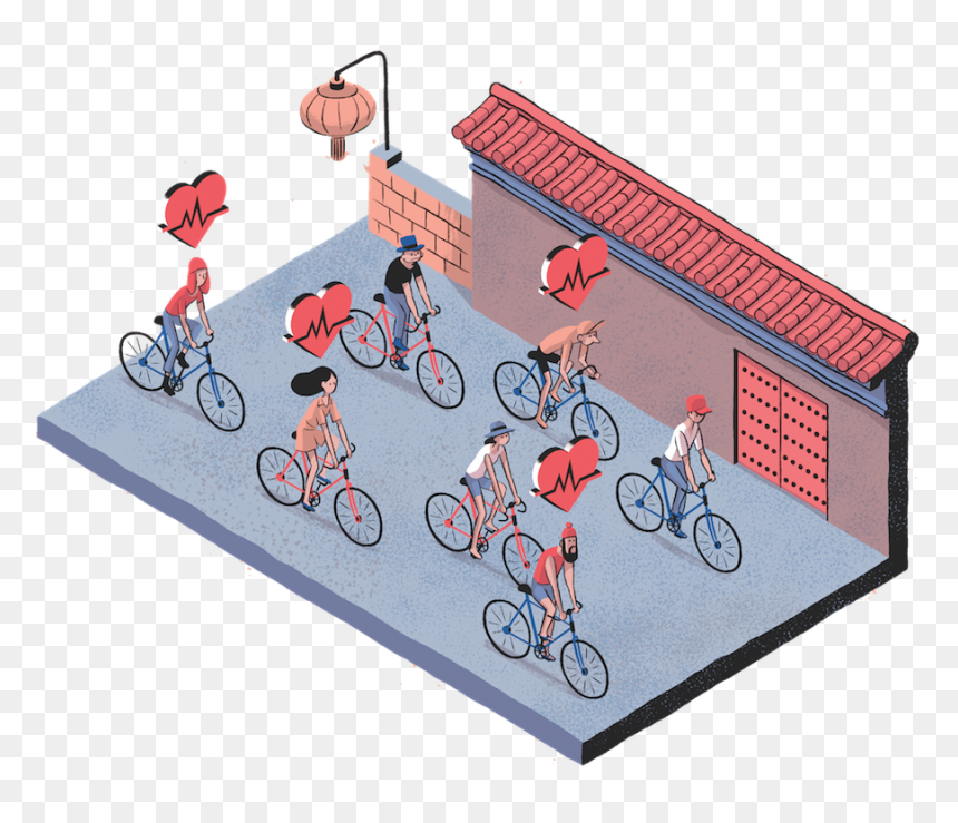 Hybrid Bicycle, HD Png Download - cycling png