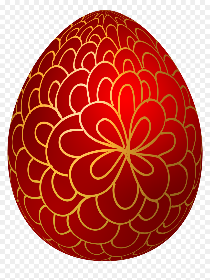 Red Decorative Easter Egg Png Clip Art - Square Rangoli Designs With Dots, Transparent Png - easter clip art png