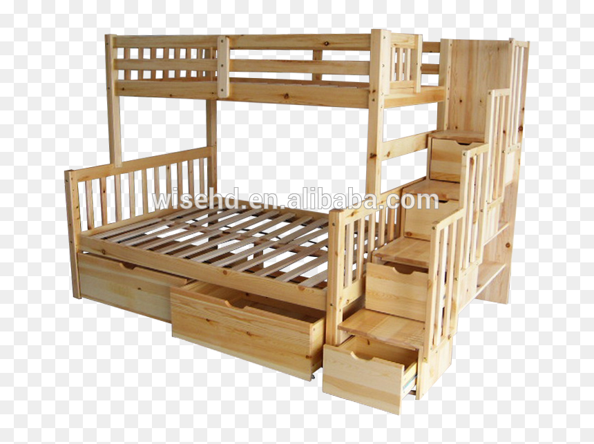 Wjz-b55 Wood Kids Bunk Beds With Storage Stairs - Bunk Bed, HD Png Download - bunk bed png