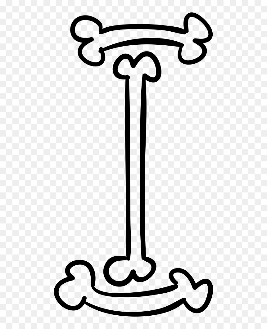 Letter I Of Outlined Halloween Bones - Letter I Halloween Bones, HD Png Download - halloween graphics png